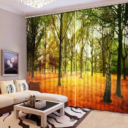 Modern Luxury 3D Blackout Curtains Lifelike Scenery 3D Window Curtains Bedroom Living Room Drapes Cortinas De Sala CL-100
