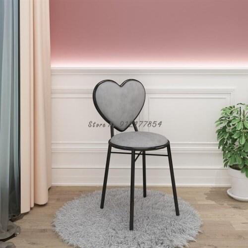Modern minimalist girl princess bedroom makeup chair dressing table stool manicure back ins Nordic net red chair