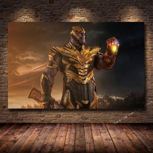 Thanos Supervillain Gauntlet Poster Canvas Painting Living Room Bedroom Decoration Painting Decoration Painting Cuadros Decor
