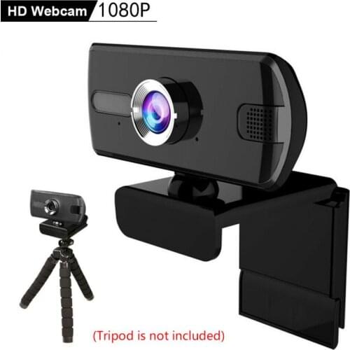 Black USB 2.0 Web Camera 1080P 360° Webcam with Microphone computer 30FPS manual focus Webcam for Video Calling
