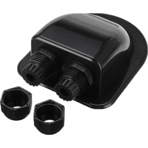 2 Holes 6-12mm Waterproof Solar Double Twin Two Holes Cable Entry Gland Box Curved Cable Connector Holder For Rv Campervan Boat