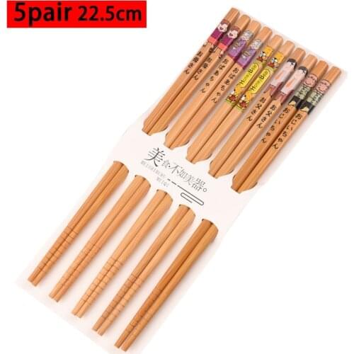 5 Pair Japanese Chopsticks for Sushi Non-Slip Food Sticks Chop Sticks Reusable Chinese Chopsticks Tableware Gift Kitchen Tools
