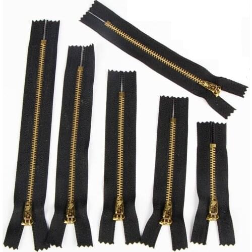 4#Brass teeth black zipper jeans sewn as 10CM for sewing clothing, handbags, casual pants, zipper DIY sewing accessories