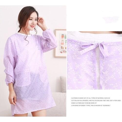 1PC Woman Long sleeved Apron Adjustable Apron Overalls Anti Oil Stain Pockets for Waiter Kitchen Anti Dress Overclothes ND 002