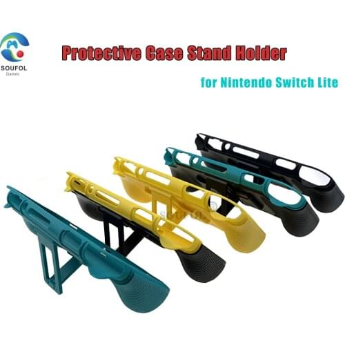 2 in 1 Hard PC+TPU Protective Case for NS Nintendo Switch Lite with 2 Game Card Storage Slot Stand Holder Protect Cover Shell