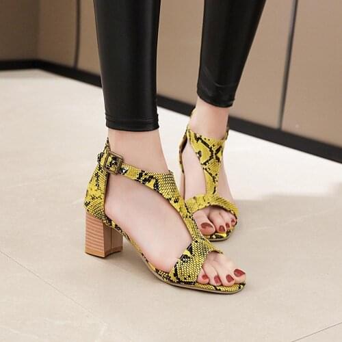 2021 summer open toe block 7cm high heels sandals women shoes office lady pumps party womans sandals big size 43 42 41