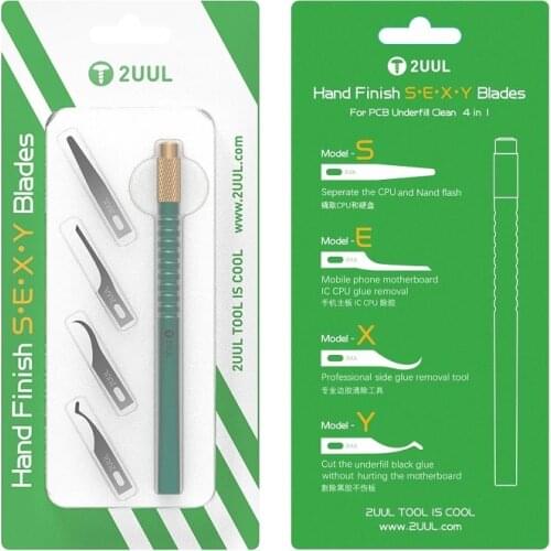 2UUL SEXY Blades Hand Finish For PCB Underfill Clean Multifunctioal Motherboard BGA Chip Glue Cleaning Scraping Pry Knife Tools