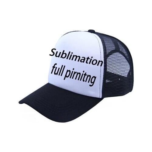 50 PCS Free DHL EMS shipping Custom Made sublimation full Printing trucker cap adjustable Caps
