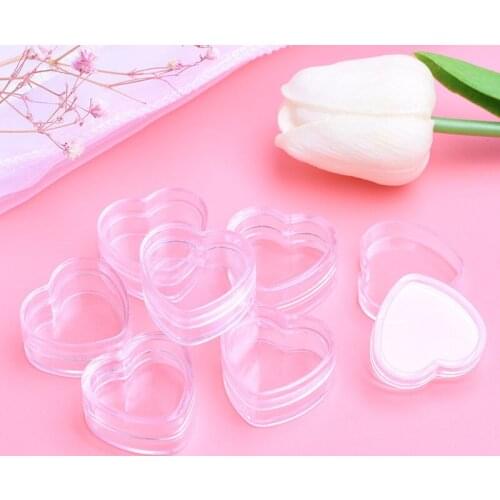500pcs 4/5g Diamond Shaped Clear Jars Empty Refillable Cosmetic Sample Jars Makeup Plastic Jar with Lid Cosmetic Trial Case