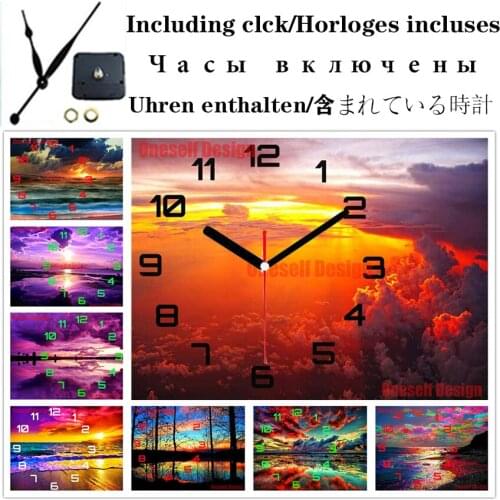 New 5d diamond painting with clock 5d diamond embroidery sale with clock diamond mosaic rhinestone pictures decoration home