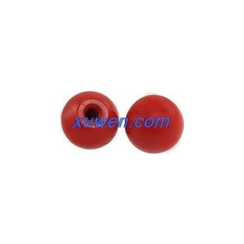Free Replacement 2 Pcs Red Plastic M10 Thread Mounted 35mm Dia Ball Lever Knobs