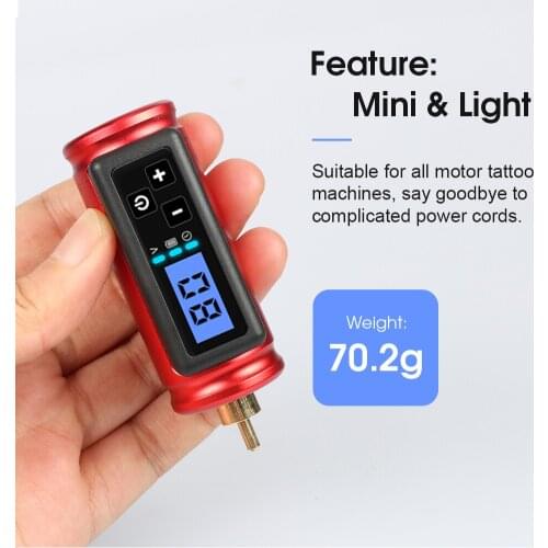Wireless Tattoo Power Supply Machine Battery Mini 1500MAH Type-C Quick Charge RCA DC Jack Working 10 Hours Goods For Tattooing