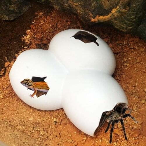 Reptile Hiding Cave Animal Pet Case Egg Shell Decoration For Turtle Lizard Snake