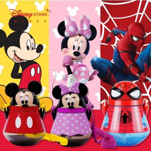Disney Mickey Minnie Spider-Man sippy Cup tilted pot water bottle with straw water bottles steel water bottle thermal mug