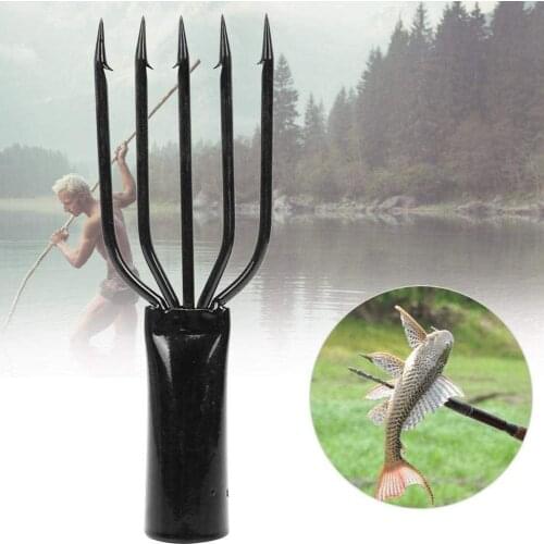 Hot-Prong Fishing Harpoon Fishing Fork Fish Spear Gig Fork Hook Ice Fishing Spear Spearfish Barbed Five Teeth