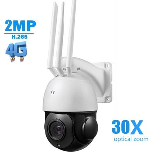 3G 4G SIM Card IP Camera 1080P Wireless PTZ 30X Zoom Auto Focus 4.7-94mm Lens Two Way Audio Outdoor CCTV Security Camera Camhi