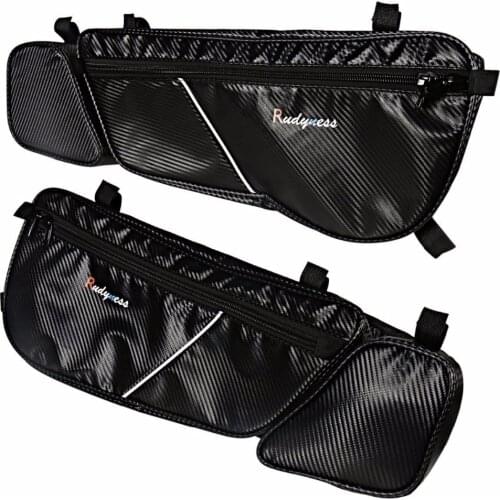 Front Left&Right Driver Side Carbon Door Bags&Pad For 2017-2018 Can Am Maverick X3