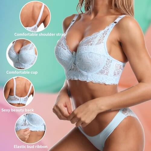Lace Underwear Set Sexy Womens Underwear Push Up Bras Lingerie Set Transparent Bra Intimate Sets for Women Thin Panties Set
