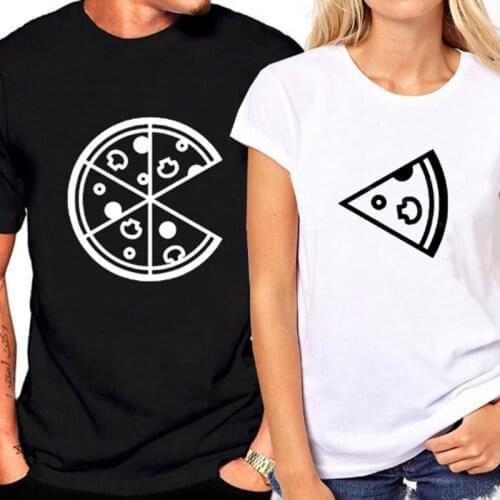 Fashion Women And Men T-shirt Pizza Logo Funny T Shirt Lady Summer Top Couple T-shirt For Lovers Tee Gifts 2021 New Arrival