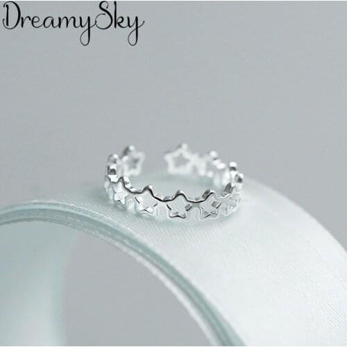 Fashion Stars Silver Color Rings For Women Girls Bijoux Engagement Statement Finger Ring