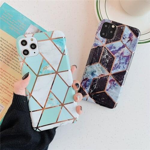 Plating Marble Design Soft Silicone Case for Iphone SE 2020 Cases Shockproof Cover for iphone X XS Max XR 6 7 8 11 Pro Plus