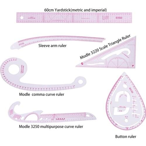 Six Piece Suit Multifunction Sewing Material Accessory Rule Accessories Tailors Pattern Patchwork Fabrics Tool Haberdashery