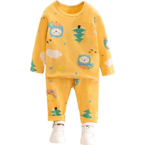 TUONXYE Boys Girls Pajamas Set Children Dinosaur Owl Cotton Kids Long Sleeves Pijama Baby Sleepwear Clothing Nightwear