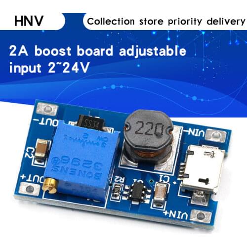 2A boost board DC-DC boost module Wide voltage input 2 24V L 5912 28V adjustable 2577