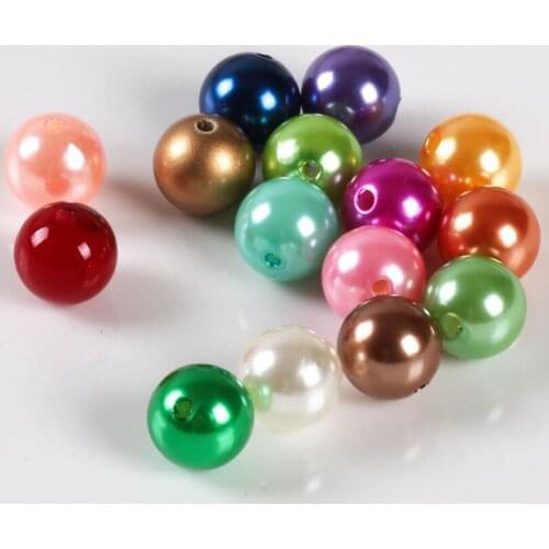 150-50Pcs Multi-Color ABS Imitation Pearls With Hole Bead Round Loose Spacer Beads For Jewelry Making 6 8 10 12mm
