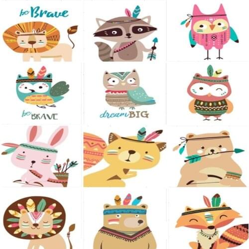 RUOPOTY Painting By Numbers Kits 40x50cm Frame Owl Animals Oil Paint By Number On Canvas Frameless Acrylic Handpaint Decor