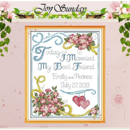 Wedding Anniversary Counted Cross Stitch 11CT 14CT Handmade Cross Stitch Sets flowers Cross-stitch Kits Embroidery Needlework