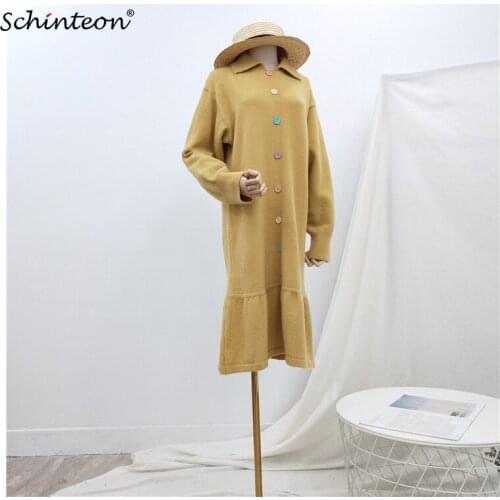 Модные вязаные платья Schinteon China At AliExpress