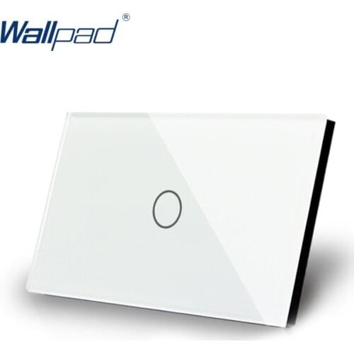 1 Gang 1 Way US/AU Standard Wallpad Touch switch Touch On/Off Switch Screen Light Switch White Crystal Glass Panel Free Shipping