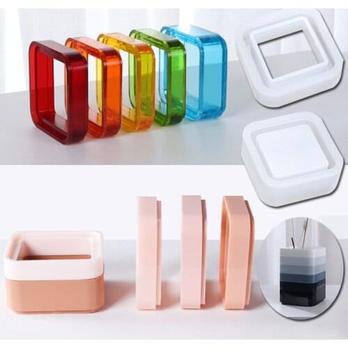 DIY Silicone Multi-Layer Jewelry Storage Box Mold Set Epoxy Resin Casting Multi-Purpose Stackable Flower Pot Organizer Molds