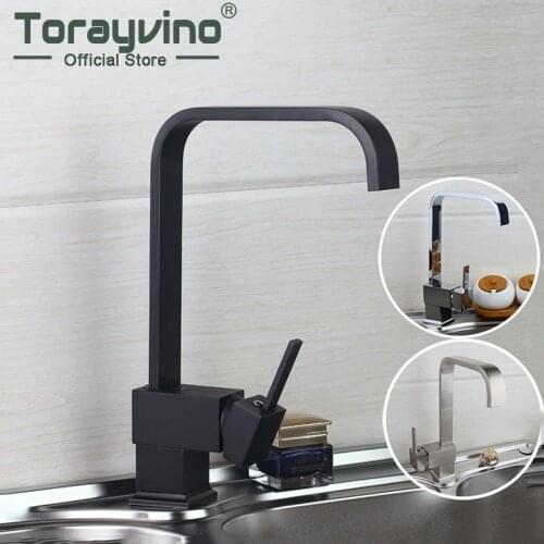 Kitchen Faucets Mixer 360 Swivel Mixer Tap Brass Faucet Nickel Brushed Brass Material Kitchen Taps&Faucets