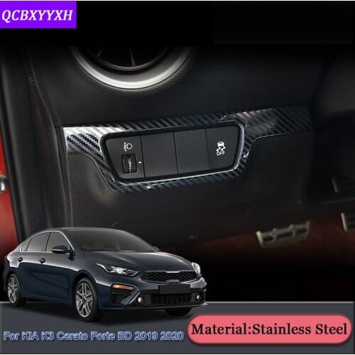 Car Styling Car Headlight Switch Sequins Internal Decoration Sequins Cover Car Accessories For Kia K3 Cerato Forte BD 2019 2020