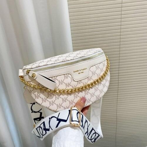 Women Fanny Pack Girl Leather Shoulder Bag for Women 2021 Summer Simple Handbags and Purses Lady Travel Brand Chest Bag