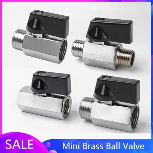 1pcs Mini Brass Ball Valve 1/2, 1/4", 1/8",3/8" Male To Female Air Compressor Valves
