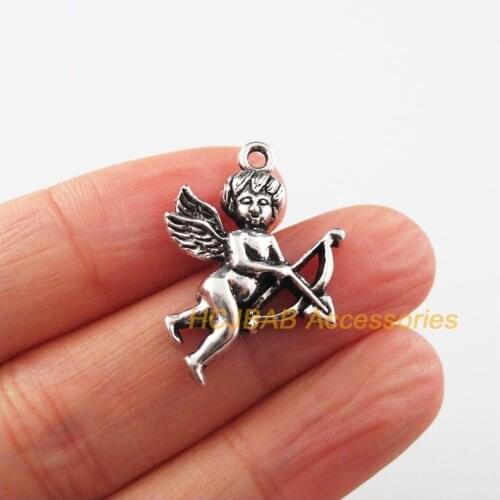 12New Angel Charms Tibetan Silver Color Lovely Cupid Pendants 21x28mm