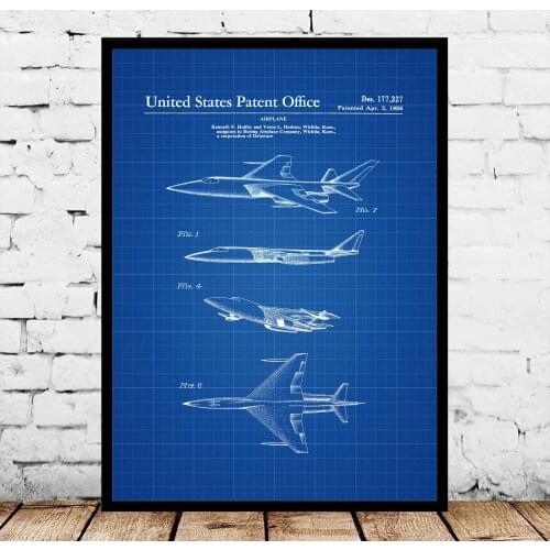 1956 Boeing Jet Patent Blueprint Poster