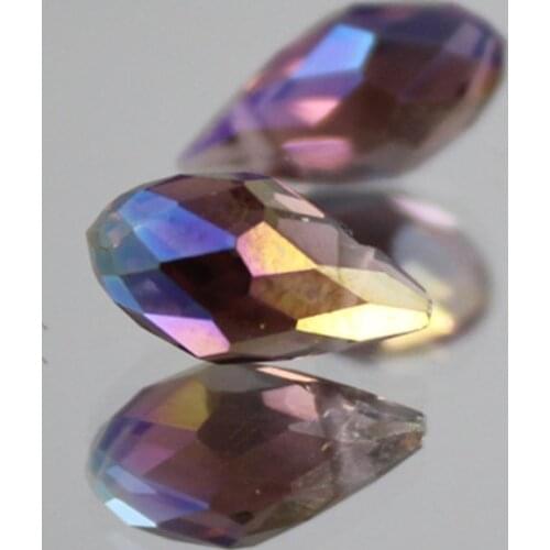 50pcs 6x12MM Clear Oval Faceted Czech Crystal Beads With Hole Briolette Teardrop Glass Beads For Jewelry Making DIY