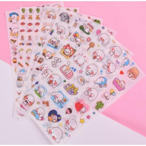 6 pcs/lot Cute Big Ear PVC Paper Sticker Decorative Diary Scrapbook Planner Stickers Kawaii Stationery School Supplies Papeleria
