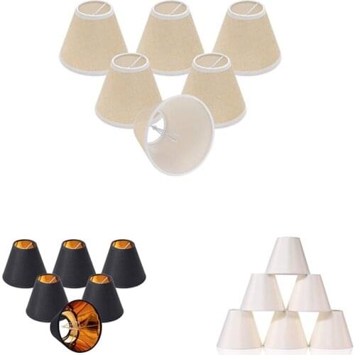 6Pcs Lamp Shade Linen Fabric Lamp Cover for Chandeliers Lights Table Floor Wall Lamps Ceiling Lamp Replacement