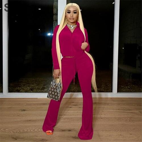 Velvet Zip Tracksuit Women 2 Piece Sets Casual Loungewear Long Sleeve Sweatshirt Tops+Straight Pants Matching Outfits Streetwear