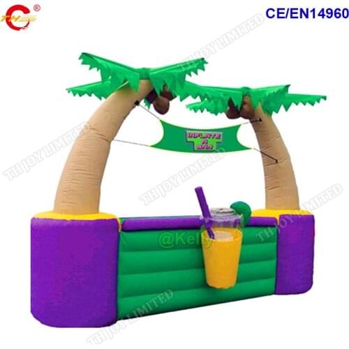 Free door shipping new design inflatable snack booth tiki bar for parties events, inflatable coconut plam beach bar for sale