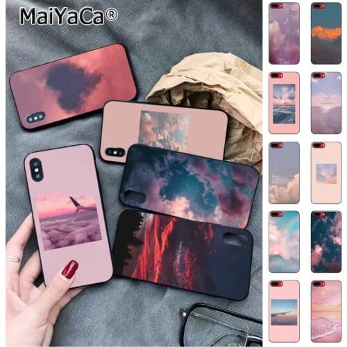 MaiYaCa Sweet sky pink Cloud Great art printing aesthetic Phone Case for iphone 12 11 pro max SE 2020 XS 8 7 6 6S Plus X 5 SE XR