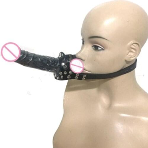 Double-Ended Dildo Gag Head Strap on Mouth Gag Fetish Bondage Penis Harness Lesbian Sex Toys Adult Couple Oral Dildo Sex Toys