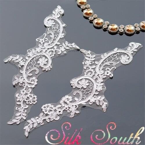 1Pair European-style 3D Embroidery Patch and Clothing Lace Fabric DIY Handmade Fashionable Patches 31X13cm