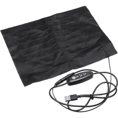 1pc 5V 17x24cm USB Heating Pad For Jacket Coat Vest Accessories Carbon Polyester Heated Pads Warm Fast-Heating