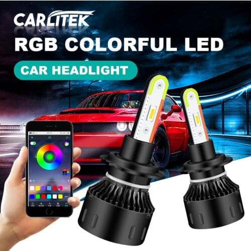 H11 flashing light RGB LED Bulb HB4 HB3 9006 9005 CSP Chips auto Music 12V 72W 6000K H7 H4 H1 LED Car Headlight CARLitek SA